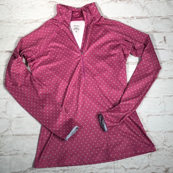 Nike Tops - Nike Pro half zip top. Pink. Polka dot. Sz Medium